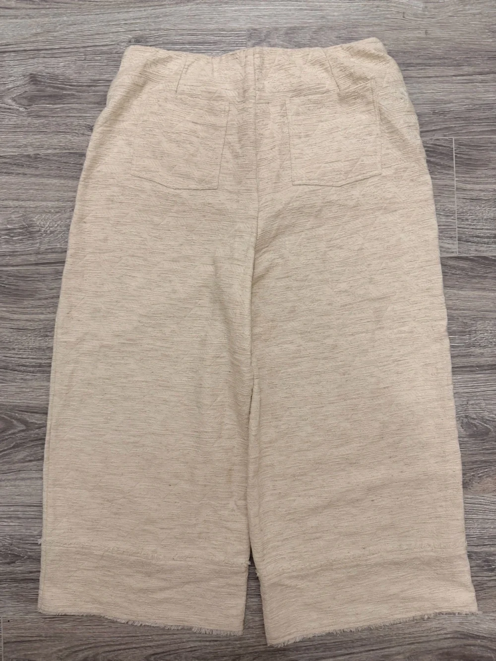 NWT Camila Coelho Textured Neutral Cream Wide-Leg Knit Pants